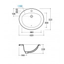 Мивка за Вграждане Над Плот 61х52см. VANITY BASINS
